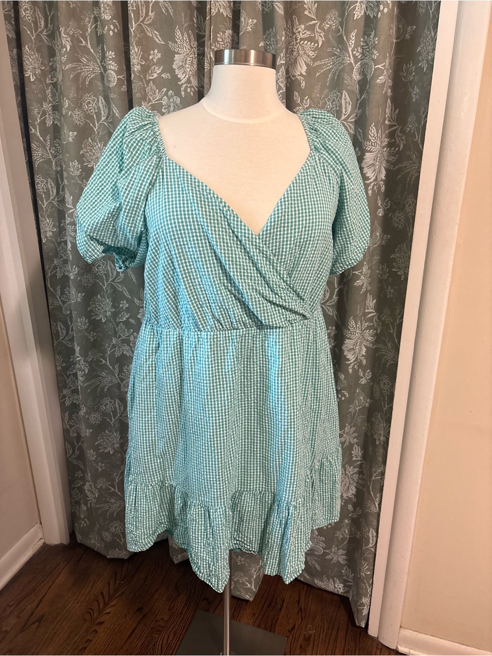 Draper James Green Gingham Wrap Dress